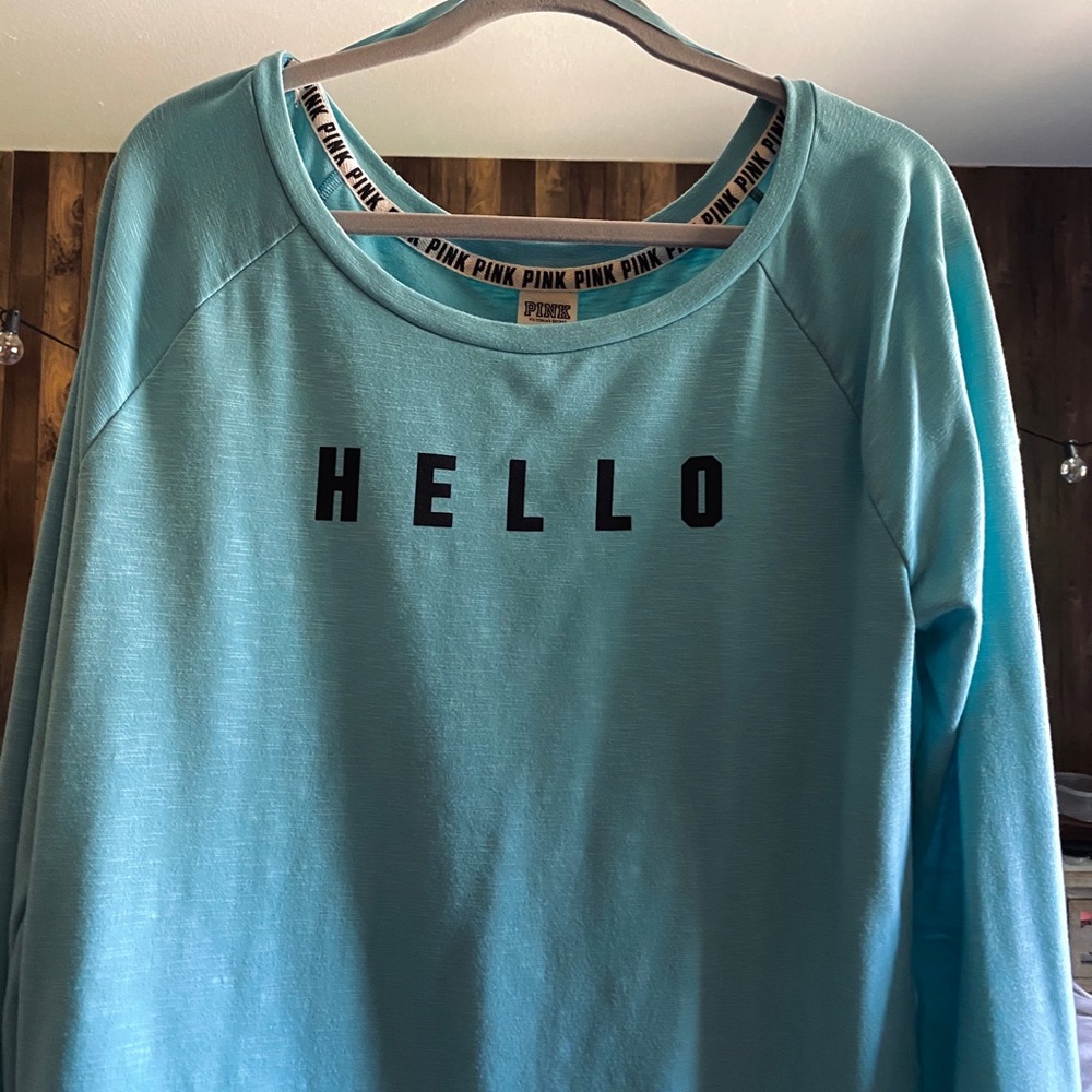 Victoria Secret Pink Turquoise Hello/Goodbye LongT